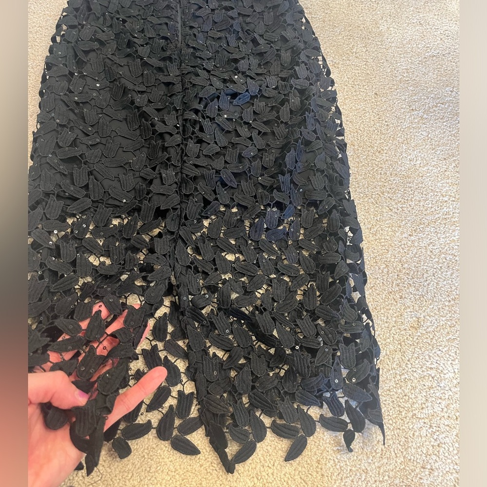 Bardot Black Sequin Sleeveless Mini Halter Dress with Lace & Open Back Small 4 - Picture 10 of 11